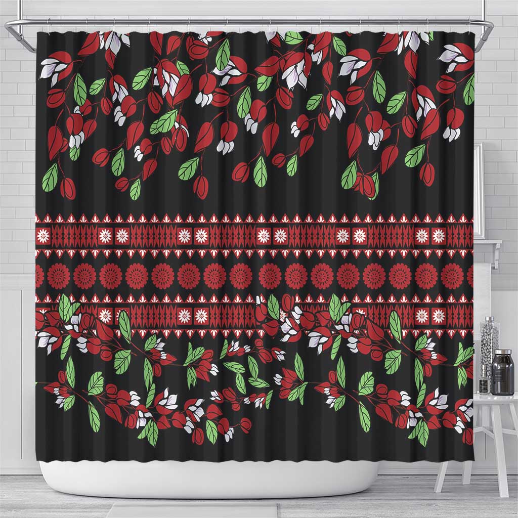 Fiji Masi Bula Tagimoucia Flowers Shower Curtain LT9 - Polynesian Pride