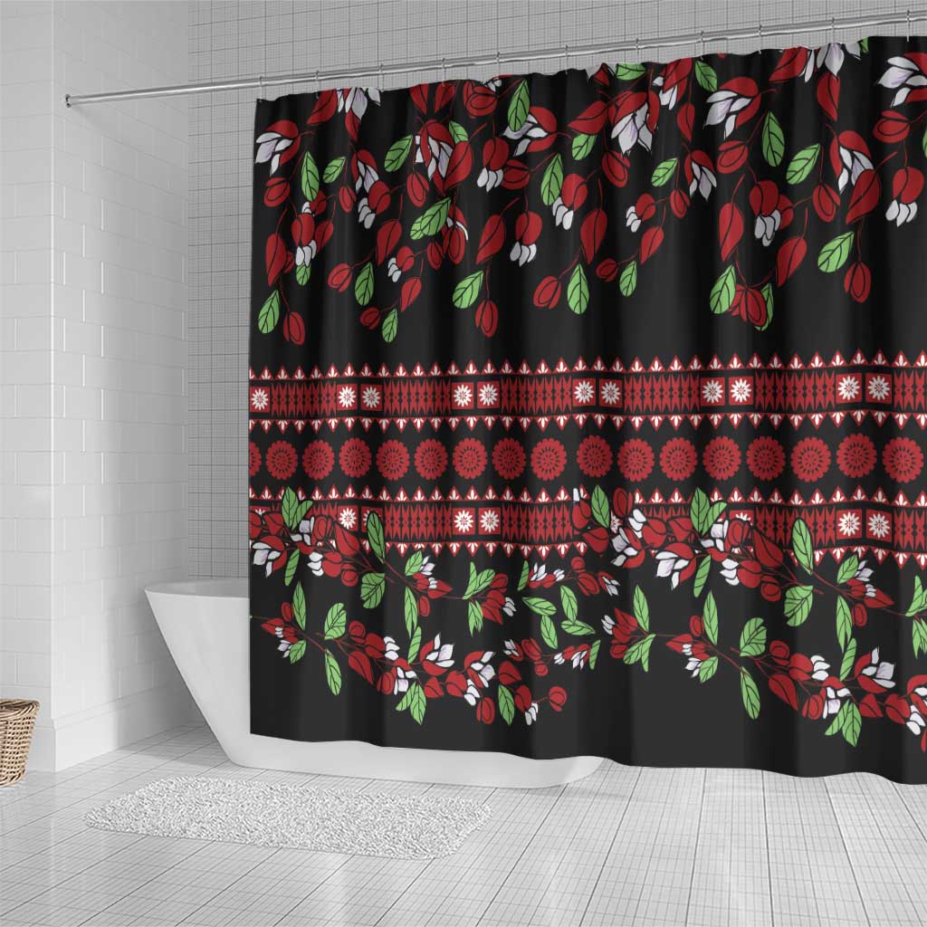Fiji Masi Bula Tagimoucia Flowers Shower Curtain LT9 - Polynesian Pride