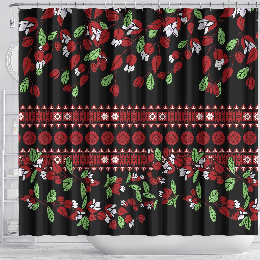 Fiji Masi Bula Tagimoucia Flowers Shower Curtain LT9 - Polynesian Pride