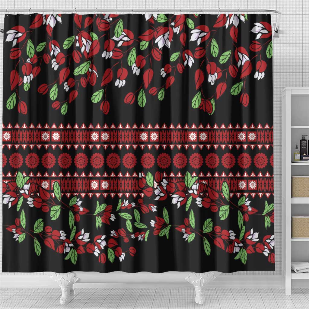 Fiji Masi Bula Tagimoucia Flowers Shower Curtain LT9 - Polynesian Pride