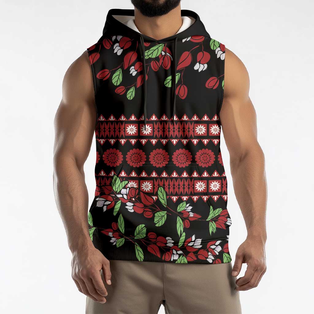 Fiji Masi Bula Tagimoucia Flowers Sleeveless Hoodie - Polynesian Pride