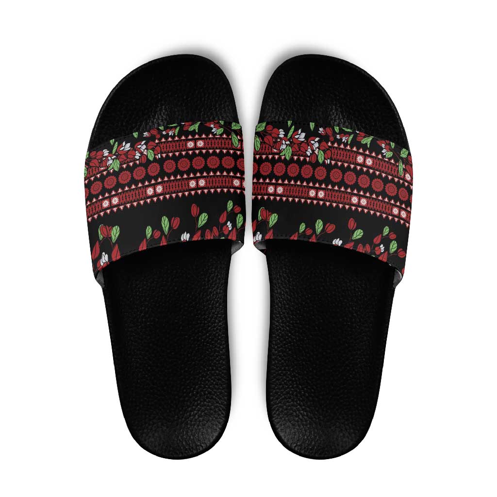 Fiji Masi Bula Tagimoucia Flowers Slide Sandals - Polynesian Pride