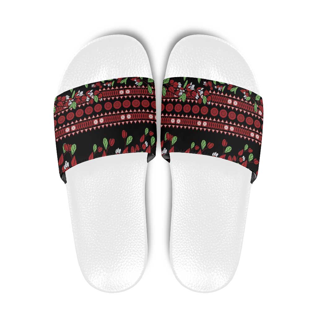 Fiji Masi Bula Tagimoucia Flowers Slide Sandals - Polynesian Pride