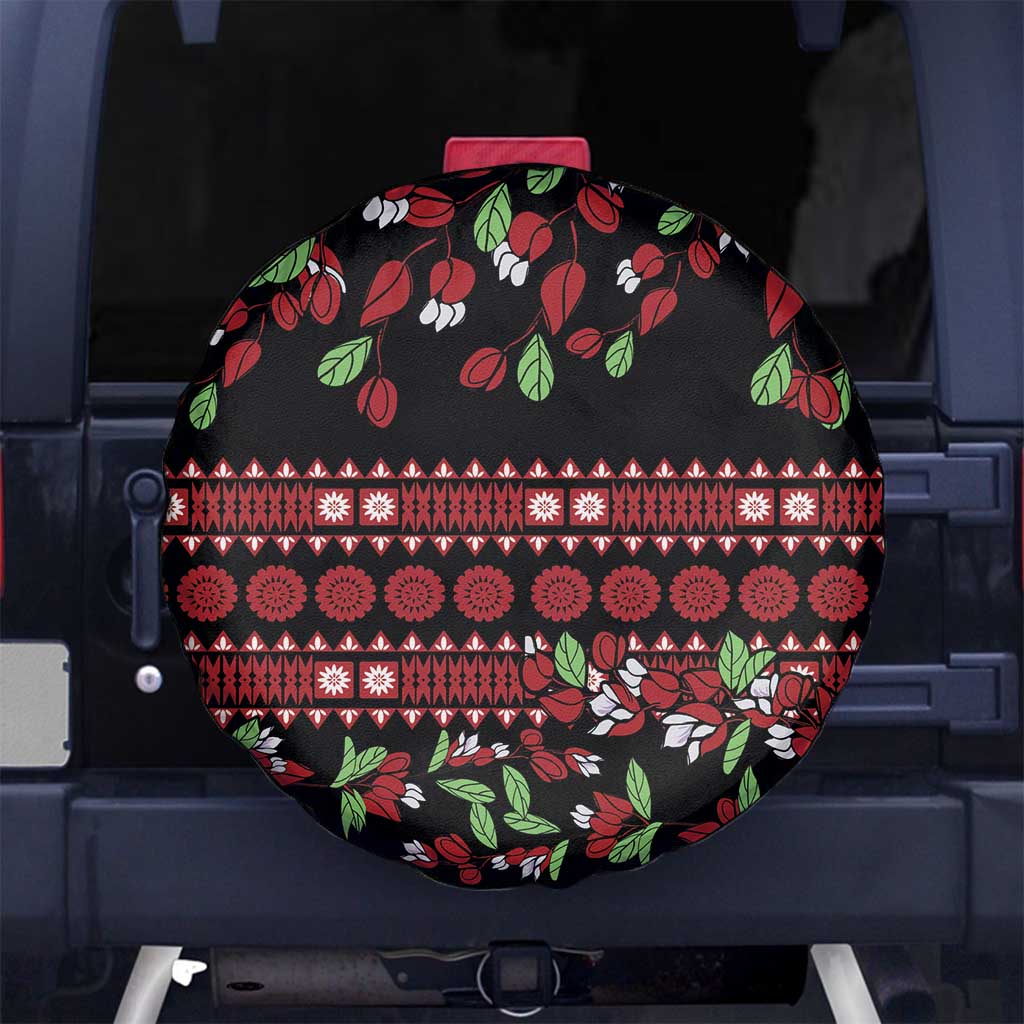 Fiji Masi Bula Tagimoucia Flowers Spare Tire Cover LT9 No hole Red - Polynesian Pride
