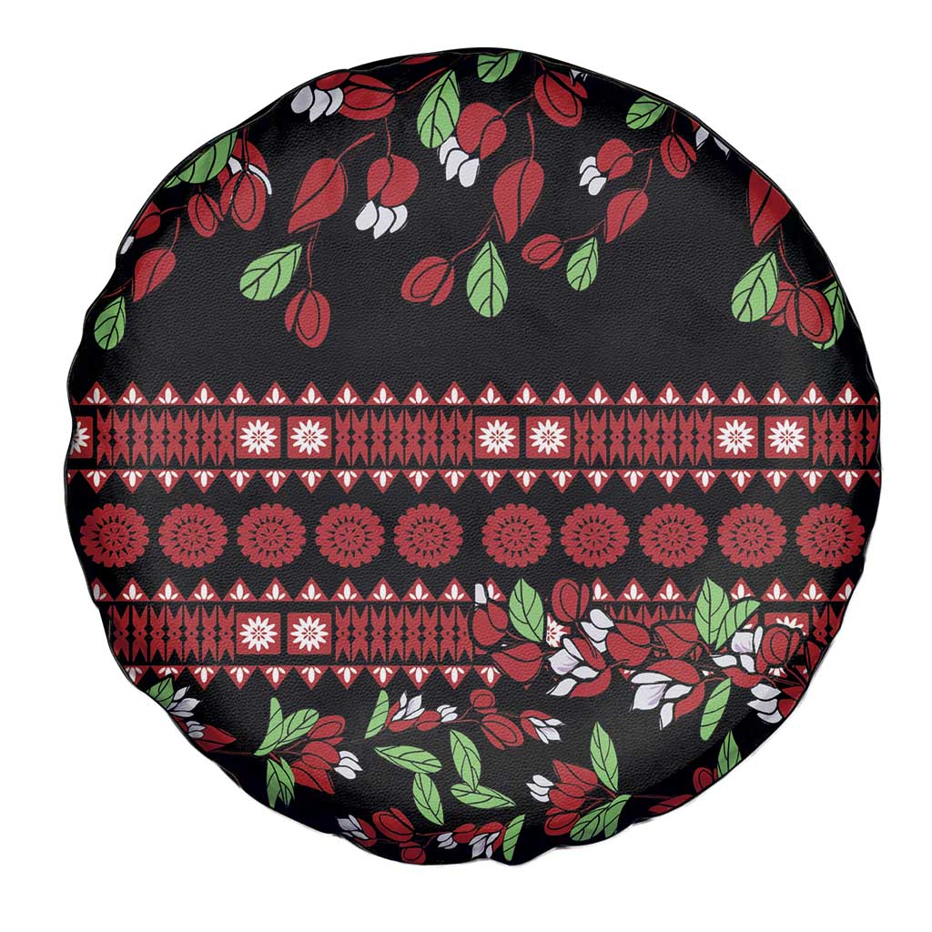 Fiji Masi Bula Tagimoucia Flowers Spare Tire Cover LT9 - Polynesian Pride