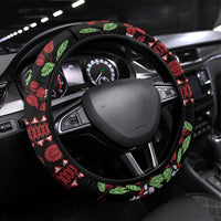 Fiji Masi Bula Tagimoucia Flowers Steering Wheel Cover LT9 Universal Fit Red - Polynesian Pride