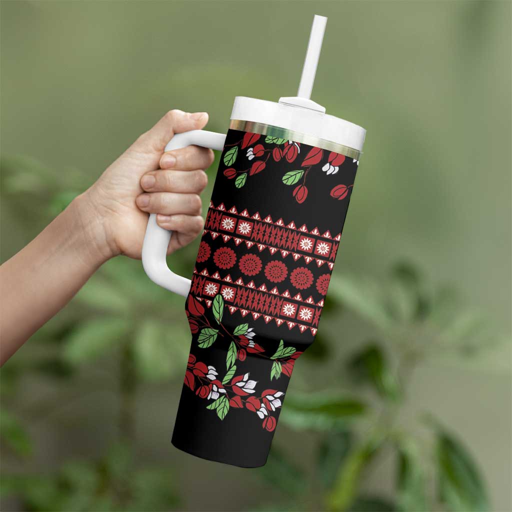 Fiji Masi Bula Tagimoucia Flowers Tumbler With Handle