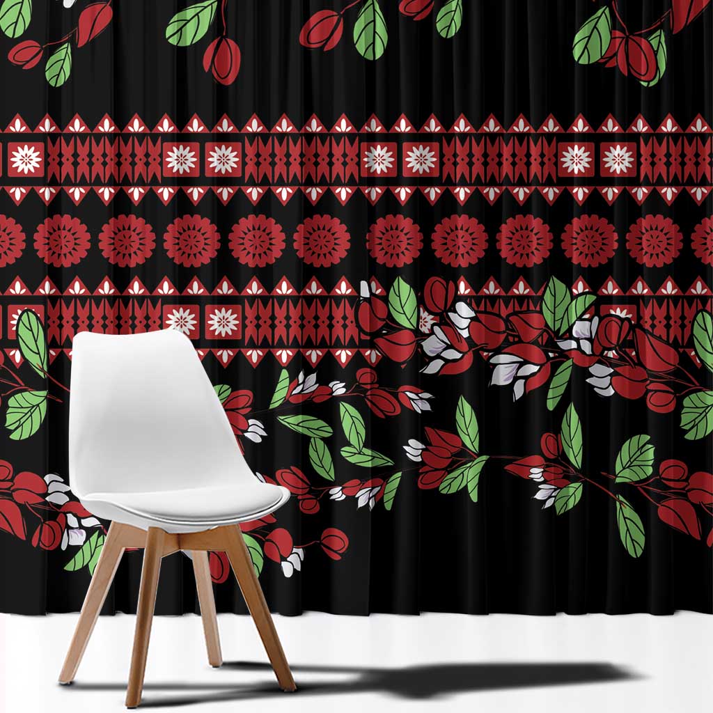 Fiji Masi Bula Tagimoucia Flowers Window Curtain