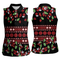 Fiji Masi Bula Tagimoucia Flowers Women Sleeveless Polo Shirt