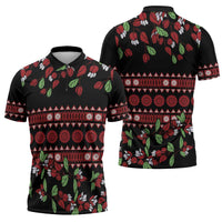 Fiji Masi Bula Tagimoucia Flowers Zipper Polo Shirt - Polynesian Pride
