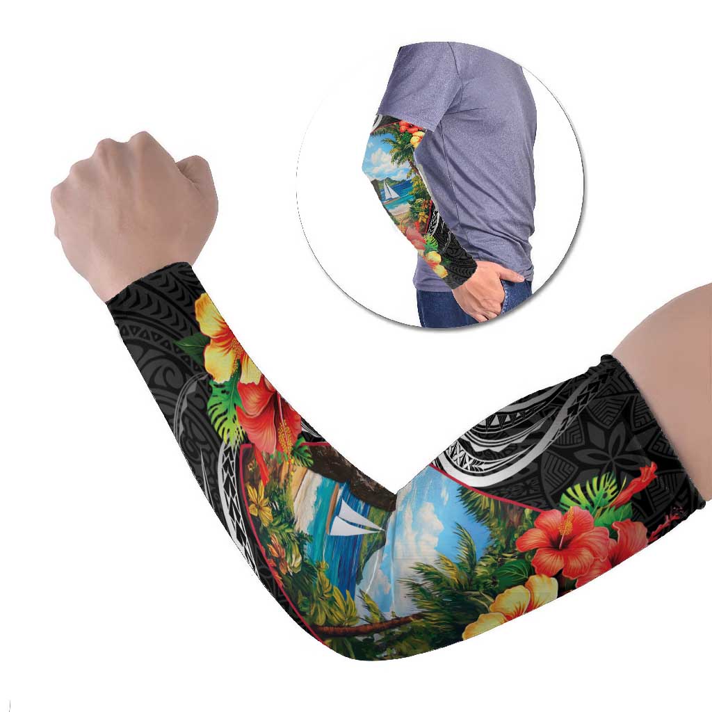 Hafa Adai Guam Arm Sleeves Guahan Seal Chamorro Stones Tribal - Polynesian Pride