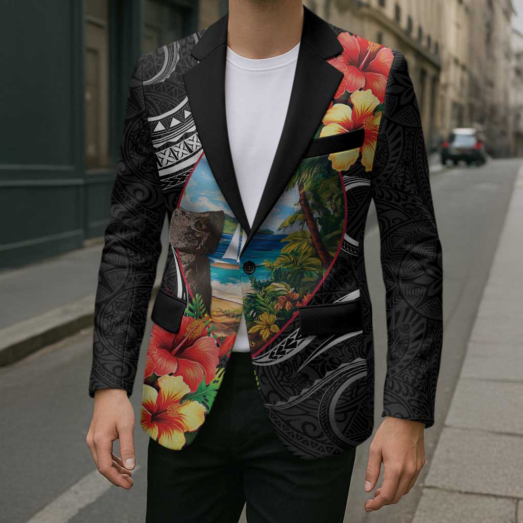 Hafa Adai Guam Blazer Guahan Seal Chamorro Stones Tribal - Polynesian Pride