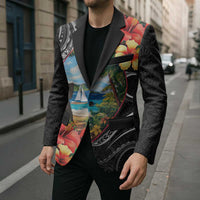 Hafa Adai Guam Blazer Guahan Seal Chamorro Stones Tribal - Polynesian Pride