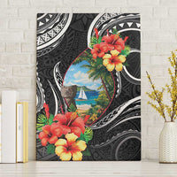 Hafa Adai Guam Canvas Wall Art Guahan Seal Chamorro Stones Tribal