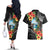 Hafa Adai Guam Couples Matching Off The Shoulder Long Sleeve Dress and Hawaiian Shirt Guahan Seal Chamorro Stones Tribal