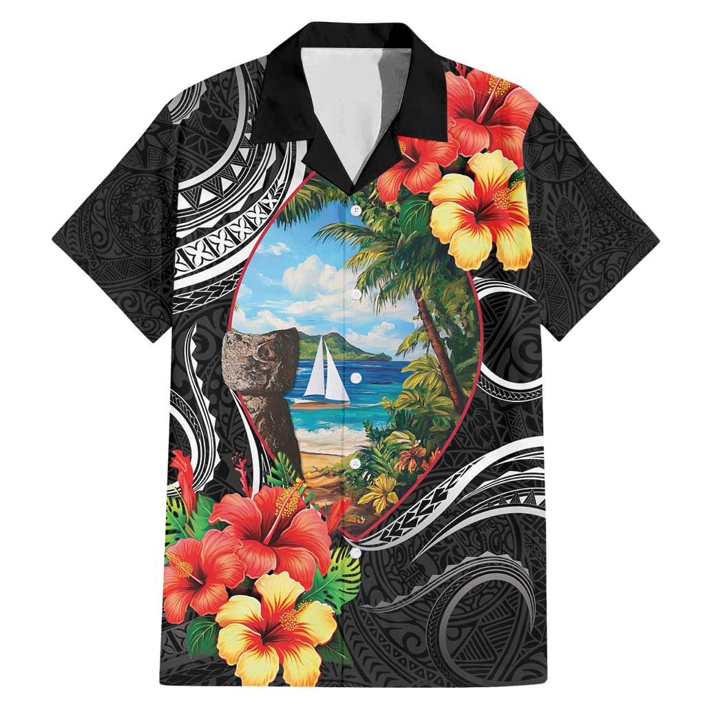 Hafa Adai Guam Family Matching Mermaid Dress and Hawaiian Shirt Guahan Seal Chamorro Stones Tribal