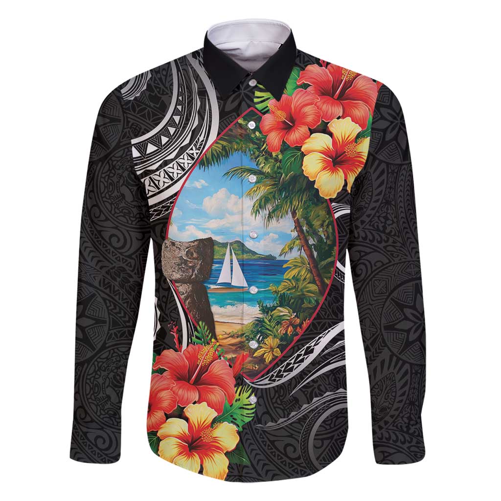 Hafa Adai Guam Family Matching Summer Maxi Dress and Hawaiian Shirt Guahan Seal Chamorro Stones Tribal