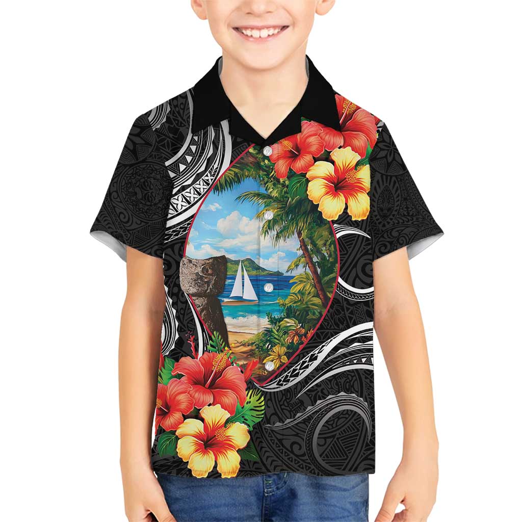 Hafa Adai Guam Family Matching Summer Maxi Dress and Hawaiian Shirt Guahan Seal Chamorro Stones Tribal