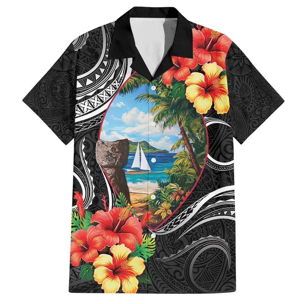Hafa Adai Guam Hawaiian Shirt Guahan Seal Chamorro Stones Tribal