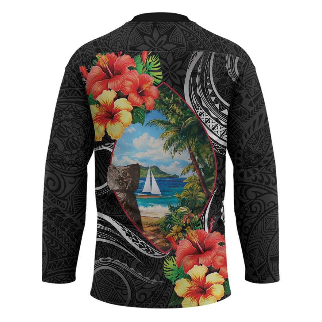 Hafa Adai Guam Hockey Jersey Guahan Seal Chamorro Stones Tribal - Polynesian Pride