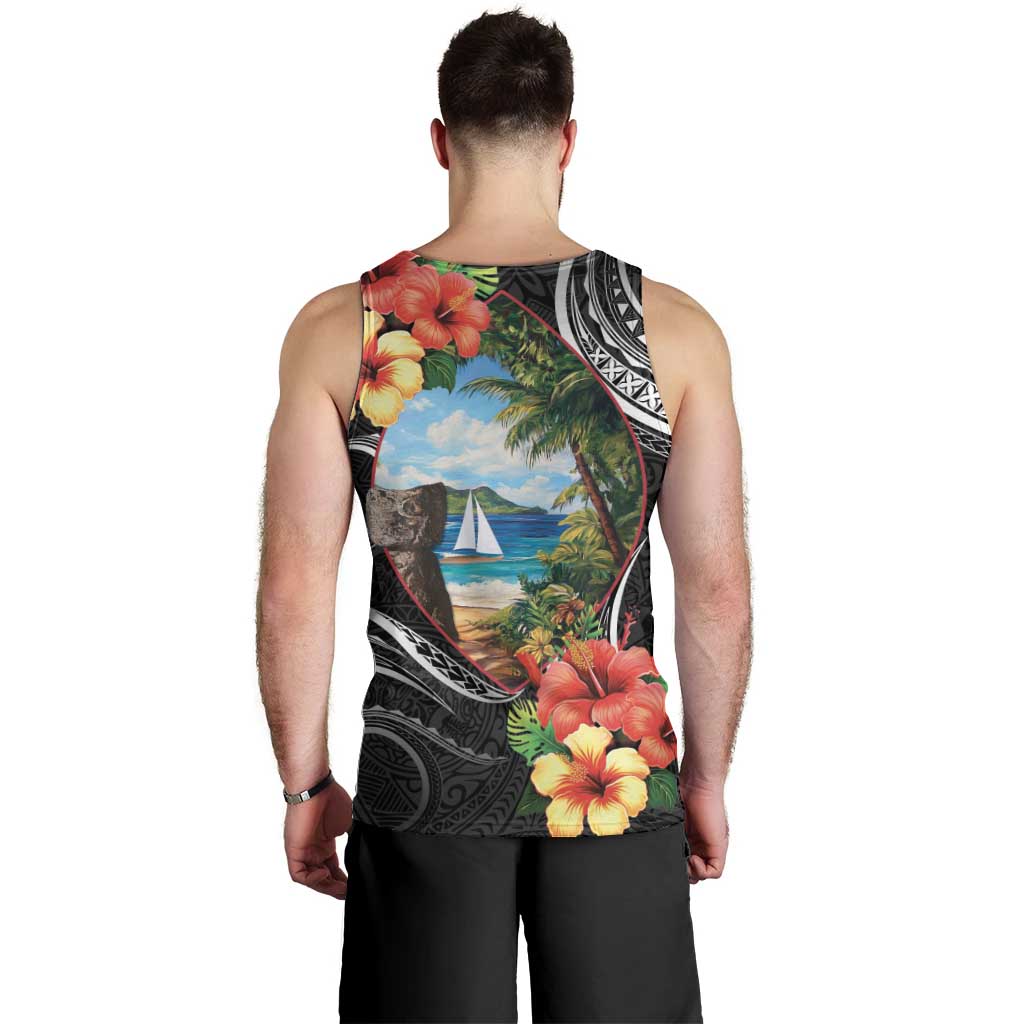 Hafa Adai Guam Men Tank Top Guahan Seal Chamorro Stones Tribal