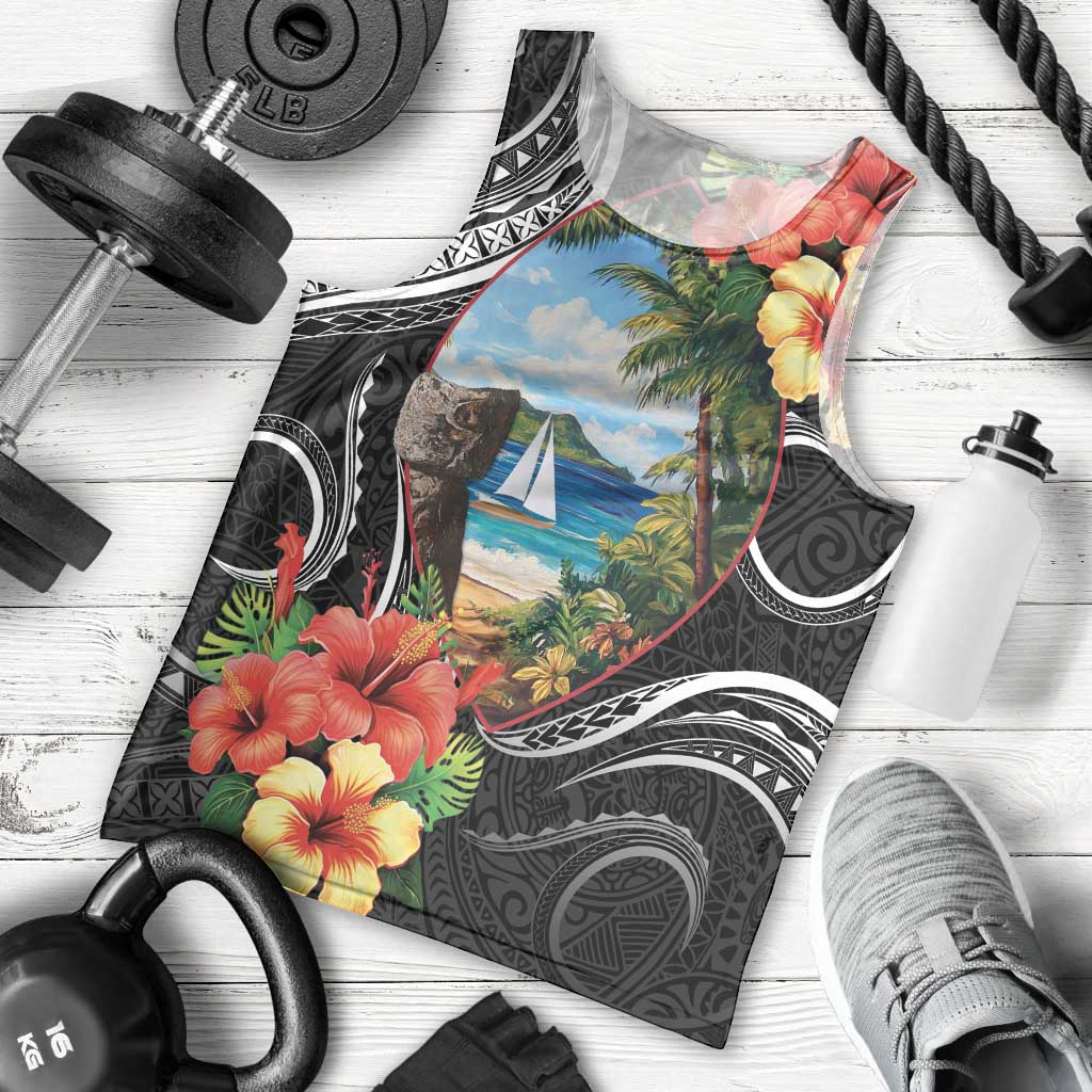 Hafa Adai Guam Men Tank Top Guahan Seal Chamorro Stones Tribal