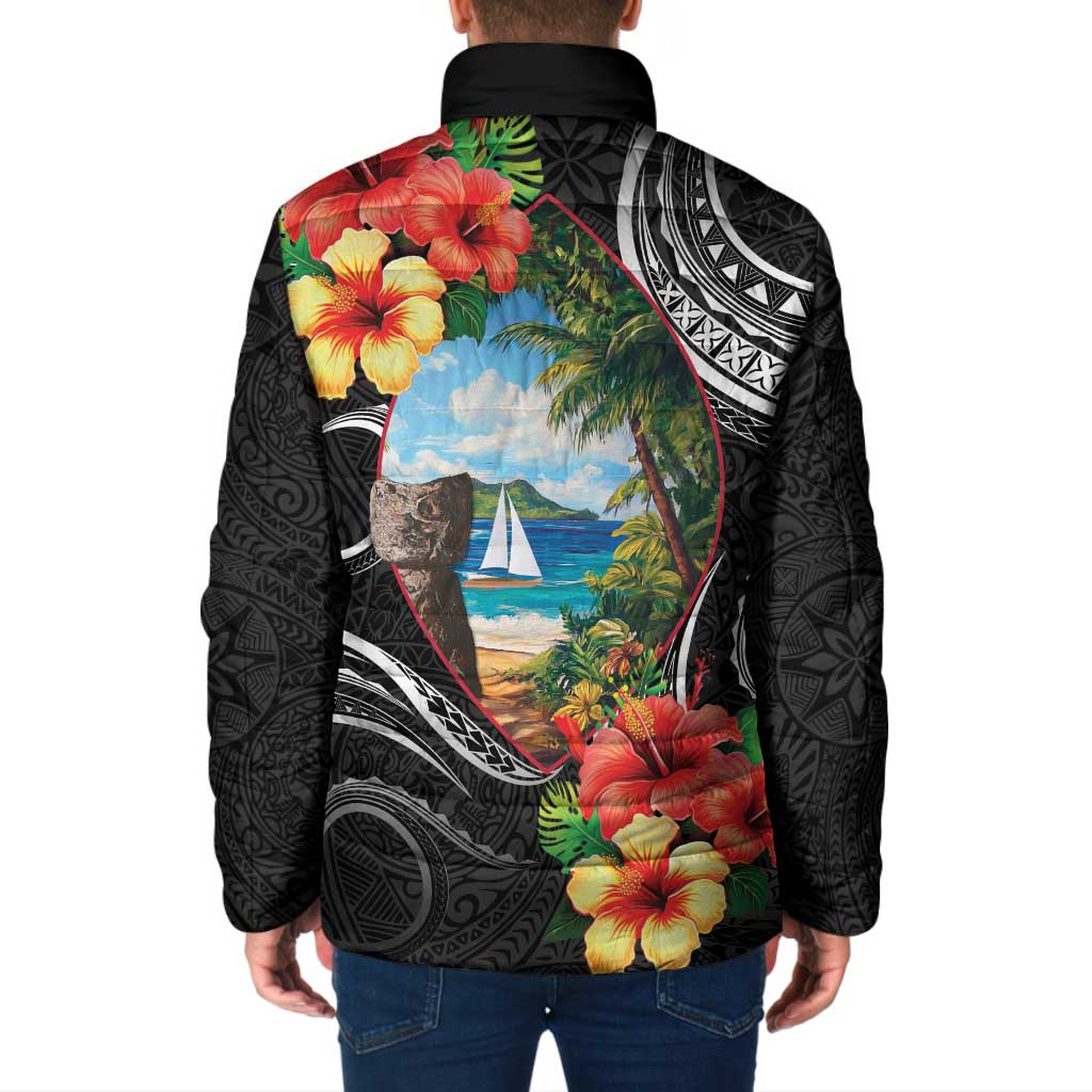Hafa Adai Guam Padded Jacket Guahan Seal Chamorro Stones Tribal - Polynesian Pride