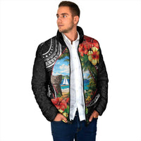 Hafa Adai Guam Padded Jacket Guahan Seal Chamorro Stones Tribal - Polynesian Pride