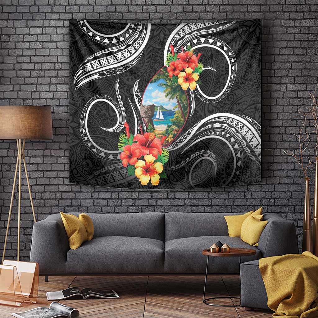 Hafa Adai Guam Tapestry Guahan Seal Chamorro Stones Tribal