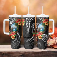 Hafa Adai Guam Tumbler With Handle Guahan Seal Chamorro Stones Tribal