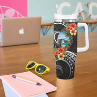 Hafa Adai Guam Tumbler With Handle Guahan Seal Chamorro Stones Tribal