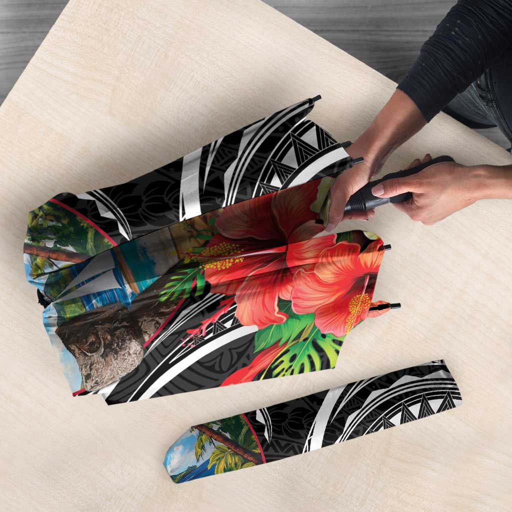 Hafa Adai Guam Umbrella Guahan Seal Chamorro Stones Tribal - Polynesian Pride