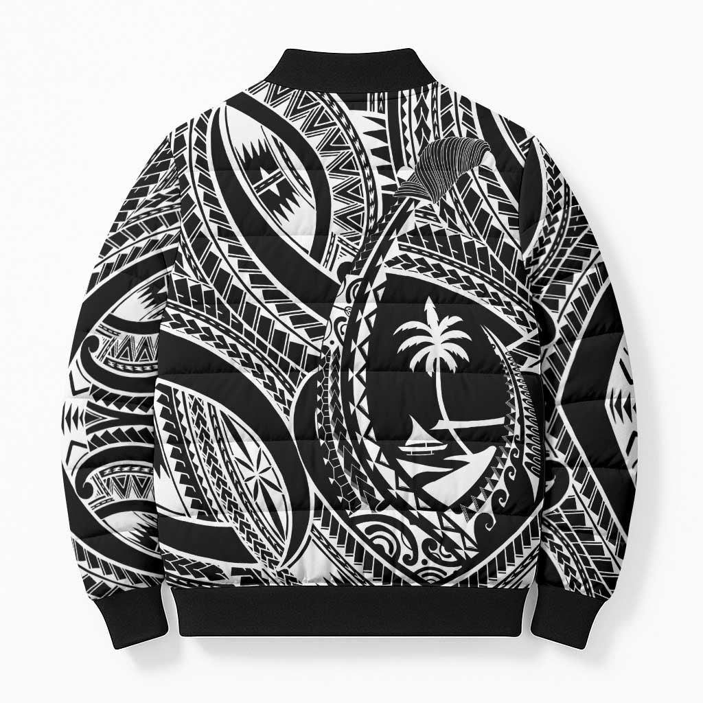 Hafa Adai Guam Inspired Tattoo Bomber Puffer Jacket - Polynesian Pride