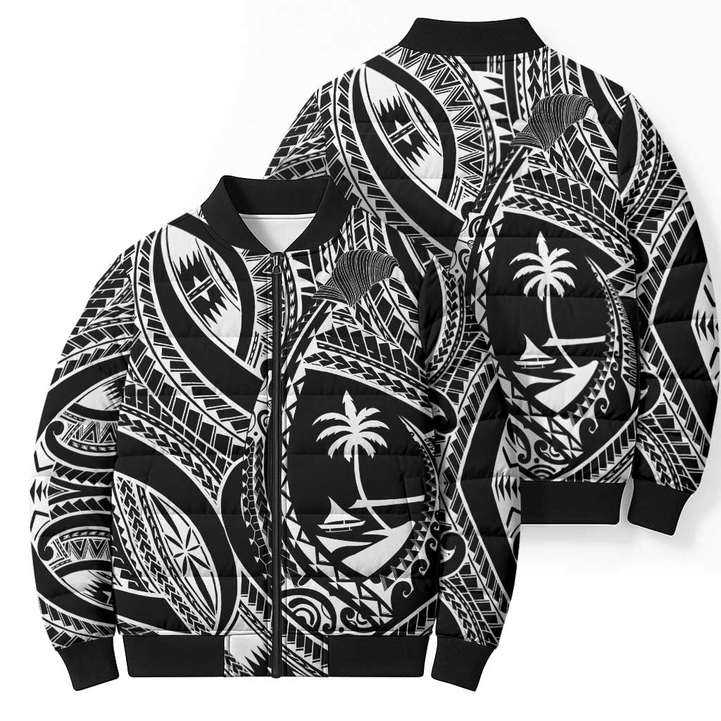 Hafa Adai Guam Inspired Tattoo Bomber Puffer Jacket - Polynesian Pride