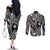 Hafa Adai Guam Inspired Tattoo Couples Matching Off The Shoulder Long Sleeve Dress and Long Sleeve Button Shirt