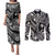 Hafa Adai Guam Inspired Tattoo Couples Matching Puletasi and Long Sleeve Button Shirt
