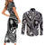 Hafa Adai Guam Inspired Tattoo Couples Matching Short Sleeve Bodycon Dress and Long Sleeve Button Shirt