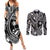Hafa Adai Guam Inspired Tattoo Couples Matching Summer Maxi Dress and Long Sleeve Button Shirt