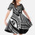 Hafa Adai Guam Inspired Tattoo Family Matching Long Sleeve Bodycon Dress and Hawaiian Shirt
