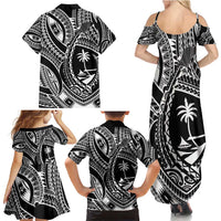 Hafa Adai Guam Inspired Tattoo Family Matching Summer Maxi Dress and Hawaiian Shirt