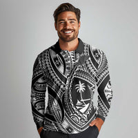 Hafa Adai Guam Inspired Tattoo Long Sleeve Polo Shirt
