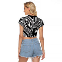 Hafa Adai Guam Inspired Tattoo Raglan Cropped T Shirt