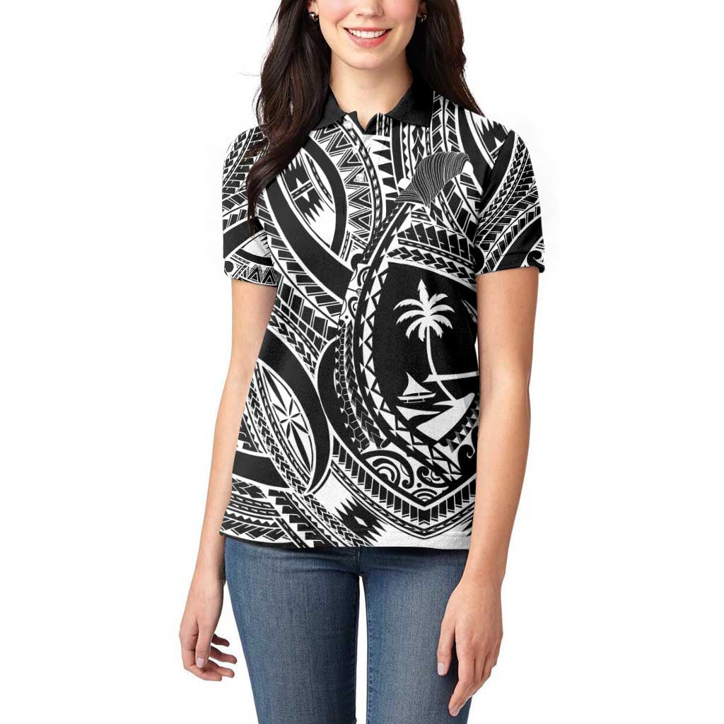 Hafa Adai Guam Inspired Tattoo Women Polo Shirt