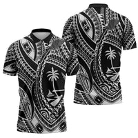 Hafa Adai Guam Inspired Tattoo Zipper Polo Shirt - Polynesian Pride