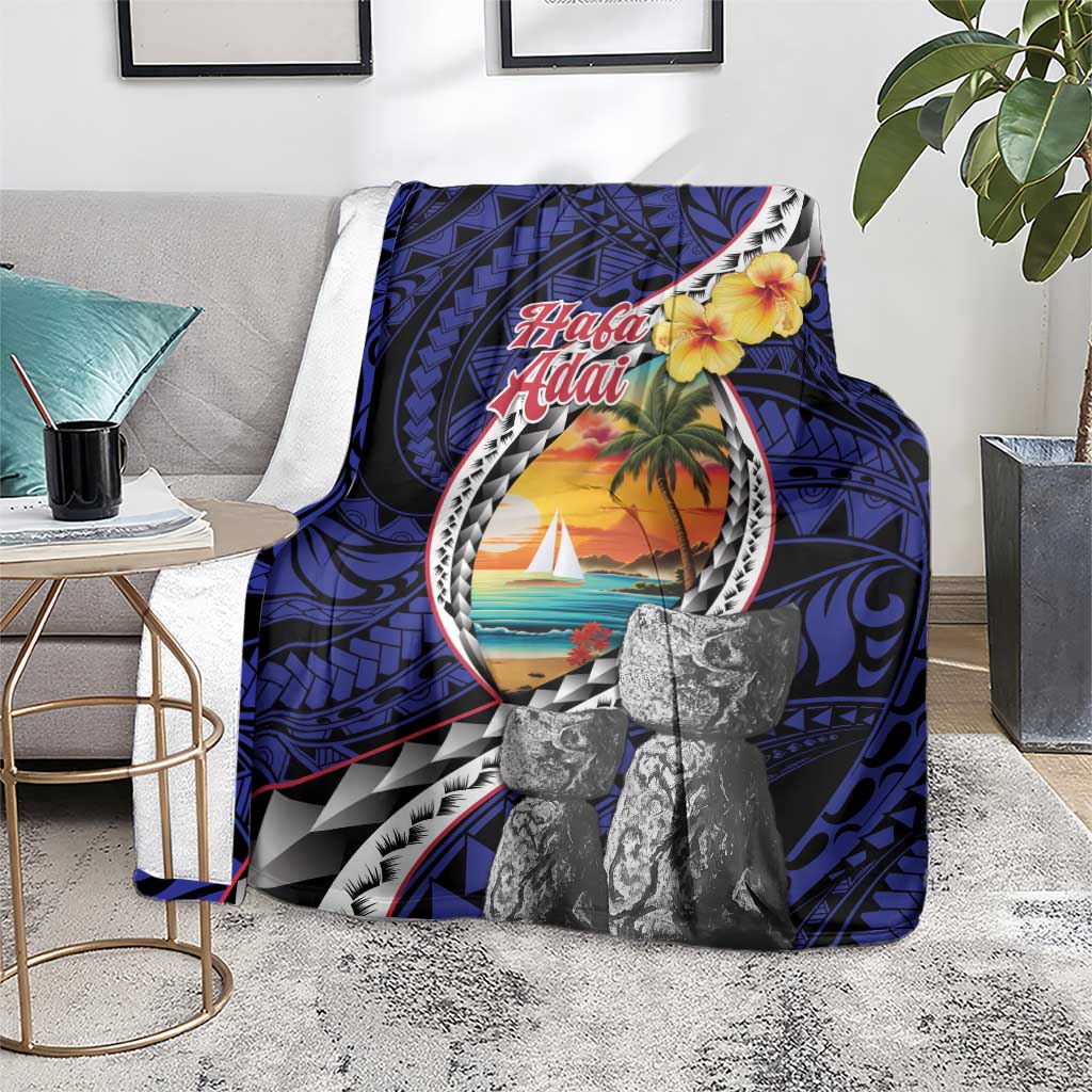 Hafa Adai Guam Seal Latte Stones Artwork Blanket