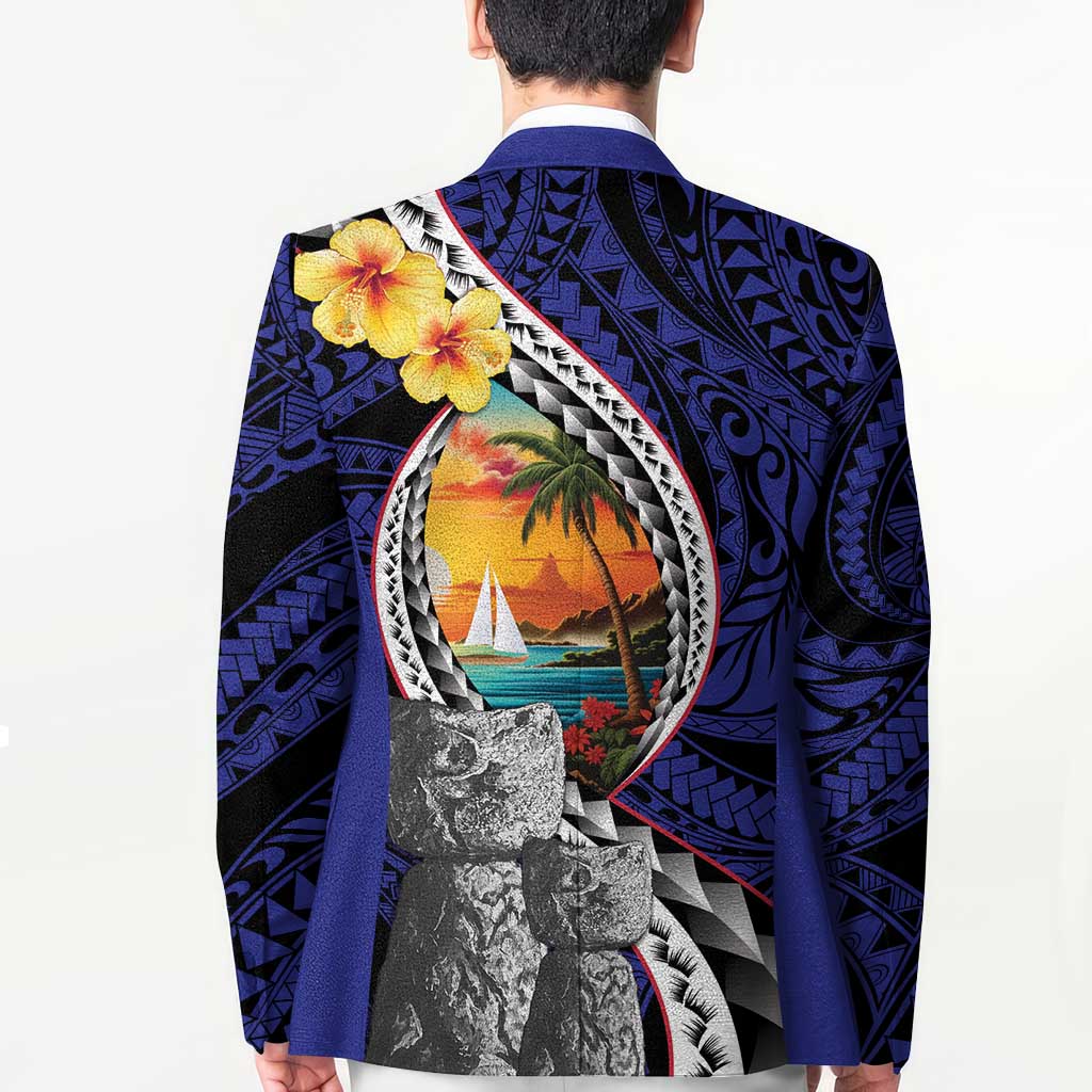 Hafa Adai Guam Seal Latte Stones Artwork Blazer - Polynesian Pride