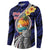 Hafa Adai Guam Seal Latte Stones Artwork Button Sweatshirt