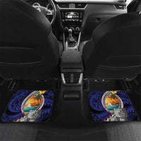 Hafa Adai Guam Seal Latte Stones Artwork Car Mats LT9 Set 2pcs - Back Blue - Polynesian Pride