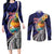 Hafa Adai Guam Seal Latte Stones Artwork Couples Matching Long Sleeve Bodycon Dress and Long Sleeve Button Shirt