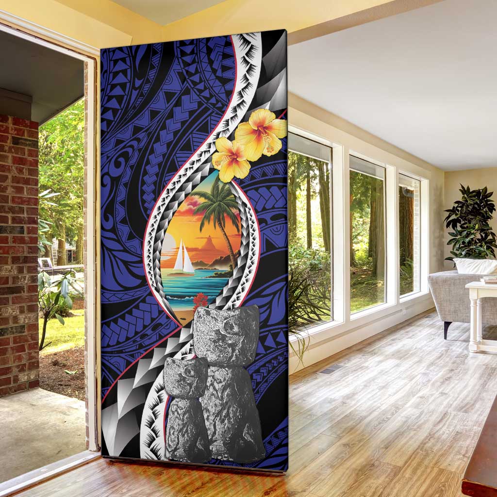 Hafa Adai Guam Seal Latte Stones Artwork Door Cover - Polynesian Pride